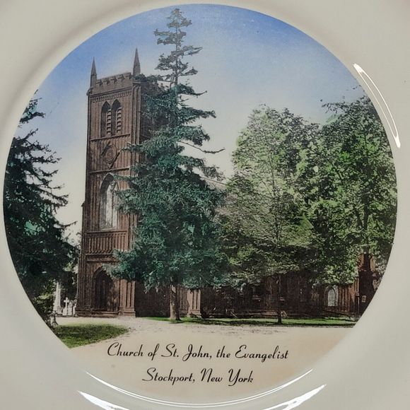 1962 Church of St John the Evangelist Stockport NY Deland Studios Plate VTG - Picture 5 of 7